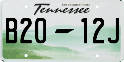 TN license plate B2012J