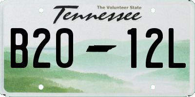 TN license plate B2012L