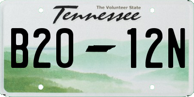 TN license plate B2012N