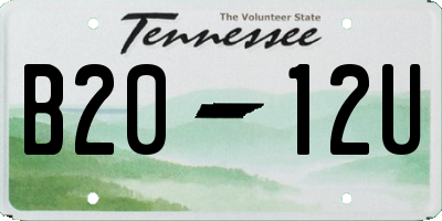 TN license plate B2012U