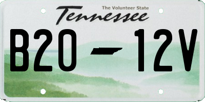TN license plate B2012V