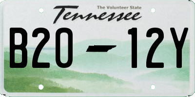 TN license plate B2012Y