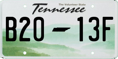 TN license plate B2013F