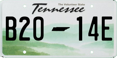 TN license plate B2014E