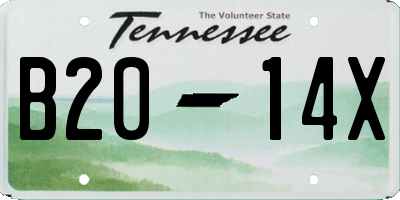 TN license plate B2014X