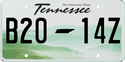 TN license plate B2014Z