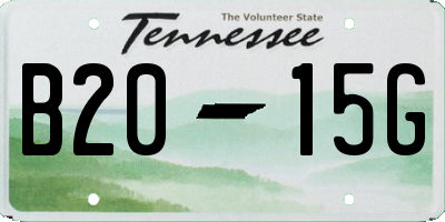 TN license plate B2015G