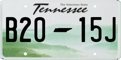 TN license plate B2015J