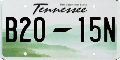 TN license plate B2015N