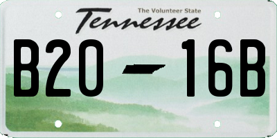TN license plate B2016B