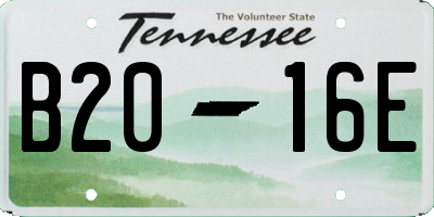 TN license plate B2016E