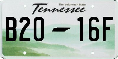 TN license plate B2016F