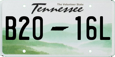 TN license plate B2016L