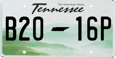 TN license plate B2016P