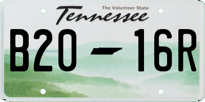 TN license plate B2016R