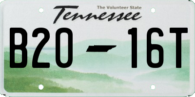 TN license plate B2016T