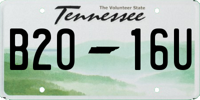 TN license plate B2016U