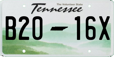 TN license plate B2016X