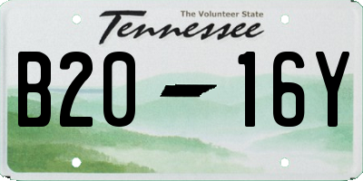 TN license plate B2016Y