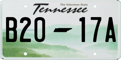 TN license plate B2017A