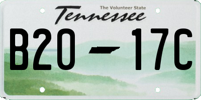 TN license plate B2017C