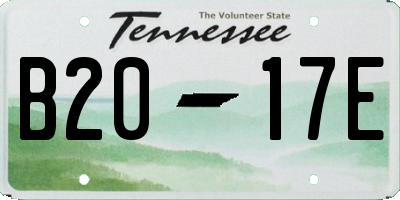 TN license plate B2017E