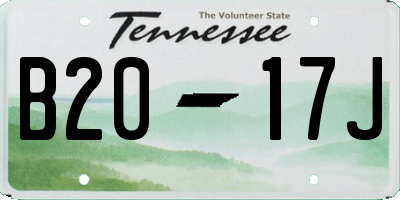 TN license plate B2017J