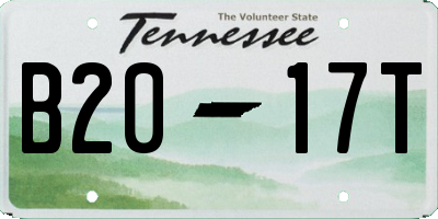 TN license plate B2017T