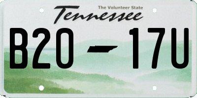 TN license plate B2017U