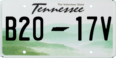 TN license plate B2017V