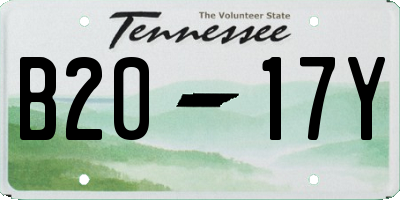 TN license plate B2017Y