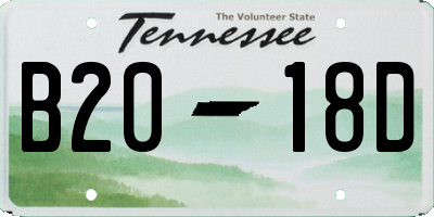 TN license plate B2018D