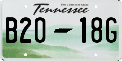 TN license plate B2018G