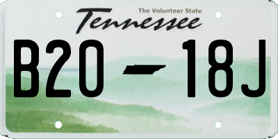 TN license plate B2018J