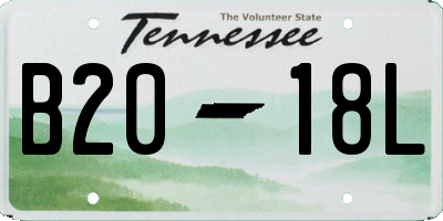 TN license plate B2018L