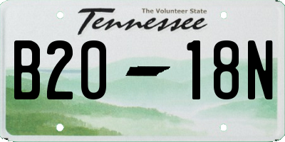 TN license plate B2018N