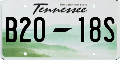 TN license plate B2018S