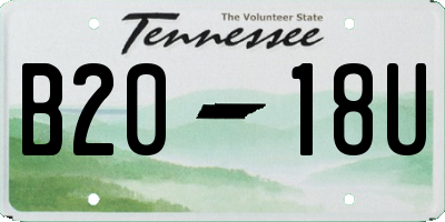 TN license plate B2018U