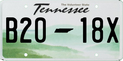 TN license plate B2018X