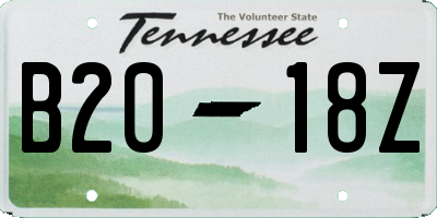 TN license plate B2018Z