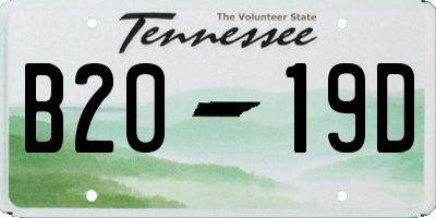 TN license plate B2019D