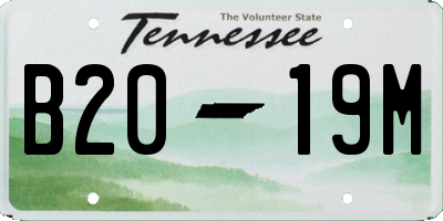 TN license plate B2019M