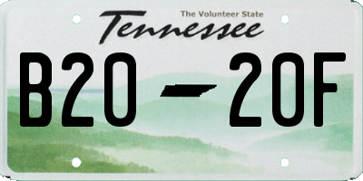 TN license plate B2020F