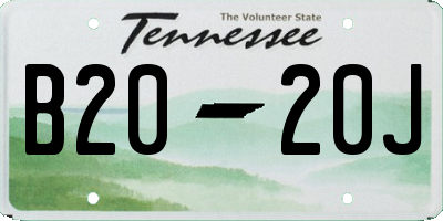 TN license plate B2020J