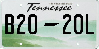 TN license plate B2020L