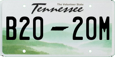 TN license plate B2020M