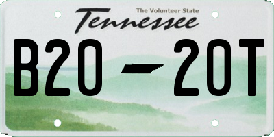TN license plate B2020T