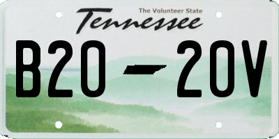 TN license plate B2020V