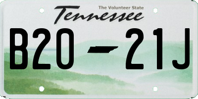 TN license plate B2021J