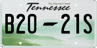 TN license plate B2021S